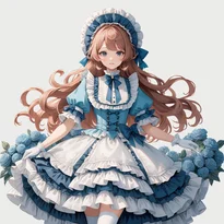 ゴシック／ロリータ系ファッションのAIイラスト（Stable Diffusion生成）