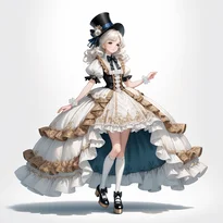 ゴシック／ロリータ系ファッションのAIイラスト（Stable Diffusion生成）