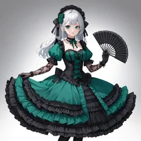 ゴシック／ロリータ系ファッションのAIイラスト（Stable Diffusion生成）