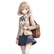 学生服／セーラー服ファッションのAIイラスト（Stable Diffusion生成）