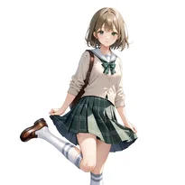 学生服／セーラー服ファッションのAIイラスト（Stable Diffusion生成）
