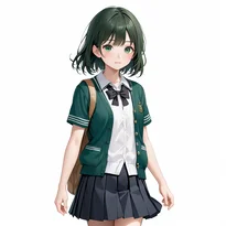 学生服／セーラー服ファッションのAIイラスト（Stable Diffusion生成）