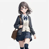 学生服／セーラー服ファッションのAIイラスト（Stable Diffusion生成）