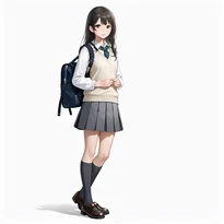 学生服／セーラー服ファッションのAIイラスト（Stable Diffusion生成）