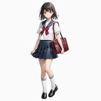 学生服／セーラー服ファッションのAIイラスト（Stable Diffusion生成）