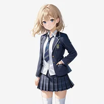 学生服／セーラー服ファッションのAIイラスト（Stable Diffusion生成）