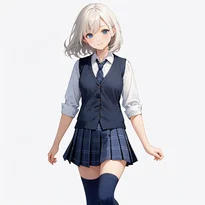 学生服／セーラー服ファッションのAIイラスト（Stable Diffusion生成）