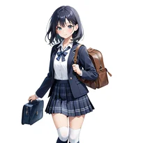学生服／セーラー服ファッションのAIイラスト（Stable Diffusion生成）