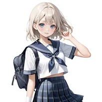 学生服／セーラー服ファッションのAIイラスト（Stable Diffusion生成）