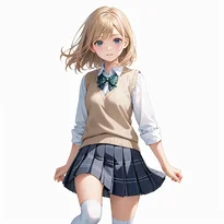学生服／セーラー服ファッションのAIイラスト（Stable Diffusion生成）