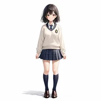 学生服／セーラー服ファッションのAIイラスト（Stable Diffusion生成）