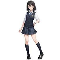 学生服／セーラー服ファッションのAIイラスト（Stable Diffusion生成）