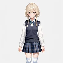 学生服／セーラー服ファッションのAIイラスト（Stable Diffusion生成）