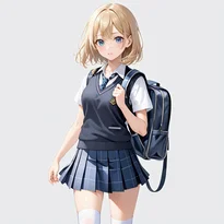 学生服／セーラー服ファッションのAIイラスト（Stable Diffusion生成）