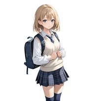 学生服／セーラー服ファッションのAIイラスト（Stable Diffusion生成）