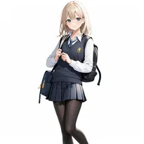 学生服／セーラー服ファッションのAIイラスト（Stable Diffusion生成）