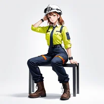 仕事服／ワークウェアファッションのAIイラスト（Stable Diffusion生成）