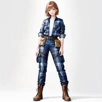 仕事服／ワークウェアファッションのAIイラスト（Stable Diffusion生成）