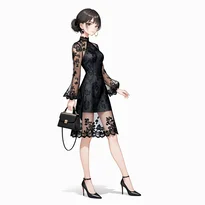 フォーマル／ドレスファッションのAIイラスト（Stable Diffusion生成）
