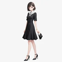 フォーマル／ドレスファッションのAIイラスト（Stable Diffusion生成）