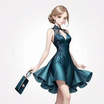 フォーマル／ドレスファッションのAIイラスト（Stable Diffusion生成）