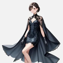 フォーマル／ドレスファッションのAIイラスト（Stable Diffusion生成）
