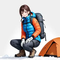 アウトドアファッションのAIイラスト（Stable Diffusion生成）