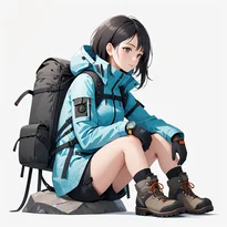 アウトドアファッションのAIイラスト（Stable Diffusion生成）