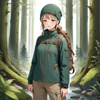 アウトドアファッションのAIイラスト（Stable Diffusion生成）