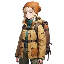 アウトドアファッションのAIイラスト（Stable Diffusion生成）