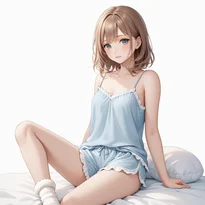 部屋着／ナイトウェアファッションのAIイラスト（Stable Diffusion生成）