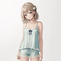 部屋着／ナイトウェアファッションのAIイラスト（Stable Diffusion生成）