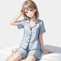 部屋着／ナイトウェアファッションのAIイラスト（Stable Diffusion生成）