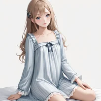 部屋着／ナイトウェアファッションのAIイラスト（Stable Diffusion生成）