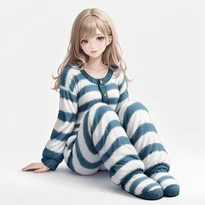 部屋着／ナイトウェアファッションのAIイラスト（Stable Diffusion生成）