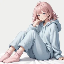 部屋着／ナイトウェアファッションのAIイラスト（Stable Diffusion生成）