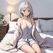 部屋着／ナイトウェアファッションのAIイラスト（Stable Diffusion生成）