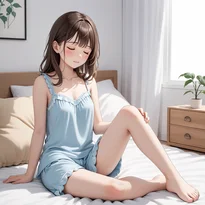 部屋着／ナイトウェアファッションのAIイラスト（Stable Diffusion生成）