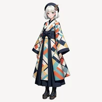 大正ロマン／昭和レトロファッションのAIイラスト（Stable Diffusion生成）