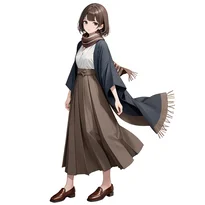 大正ロマン／昭和レトロファッションのAIイラスト（Stable Diffusion生成）