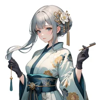 大正ロマン／昭和レトロファッションのAIイラスト（Stable Diffusion生成）