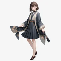 大正ロマン／昭和レトロファッションのAIイラスト（Stable Diffusion生成）
