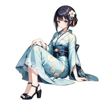 大正ロマン／昭和レトロファッションのAIイラスト（Stable Diffusion生成）