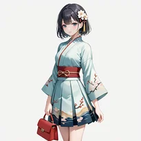 大正ロマン／昭和レトロファッションのAIイラスト（Stable Diffusion生成）