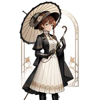 大正ロマン／昭和レトロファッションのAIイラスト（Stable Diffusion生成）