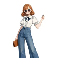 大正ロマン／昭和レトロファッションのAIイラスト（Stable Diffusion生成）