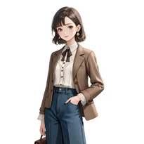 大正ロマン／昭和レトロファッションのAIイラスト（Stable Diffusion生成）