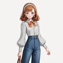 大正ロマン／昭和レトロファッションのAIイラスト（Stable Diffusion生成）