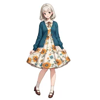 大正ロマン／昭和レトロファッションのAIイラスト（Stable Diffusion生成）