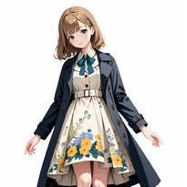大正ロマン／昭和レトロファッションのAIイラスト（Stable Diffusion生成）